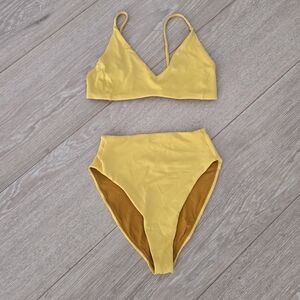 Left On Friday Yellow High-Waist Bikini Size M